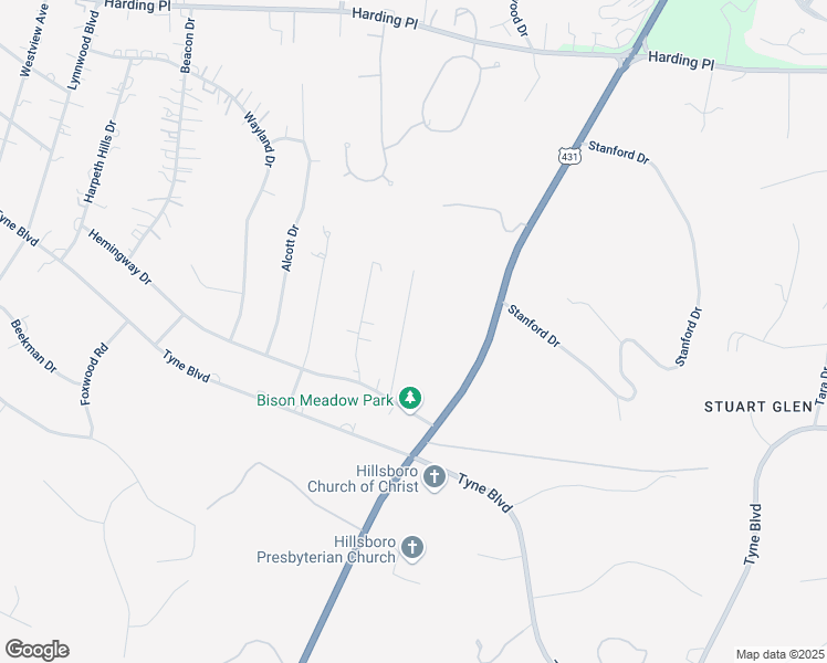 map of restaurants, bars, coffee shops, grocery stores, and more near 4510 Yancey Drive in Nashville