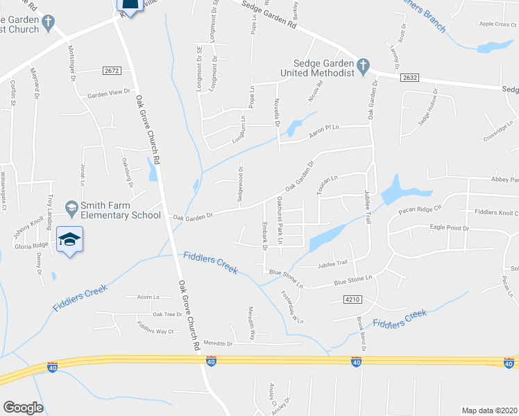 map of restaurants, bars, coffee shops, grocery stores, and more near 1800 Embark Drive in Kernersville