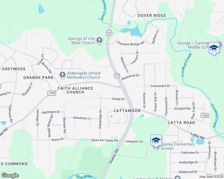 map of restaurants, bars, coffee shops, grocery stores, and more near 1011 Umstead Road in Durham