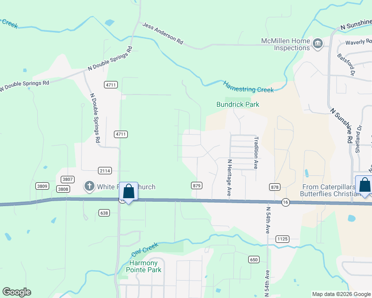 map of restaurants, bars, coffee shops, grocery stores, and more near 6038 West Mecklin Street in Fayetteville
