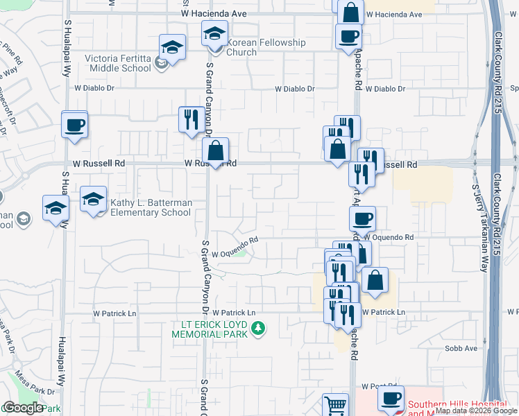 map of restaurants, bars, coffee shops, grocery stores, and more near 9670 Simple Life Avenue in Las Vegas