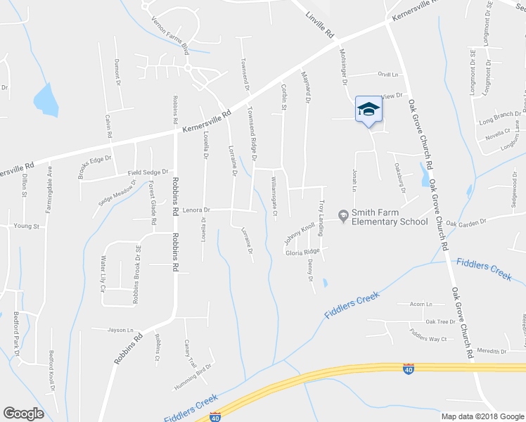 map of restaurants, bars, coffee shops, grocery stores, and more near 4065 Lenora Drive in Winston-Salem