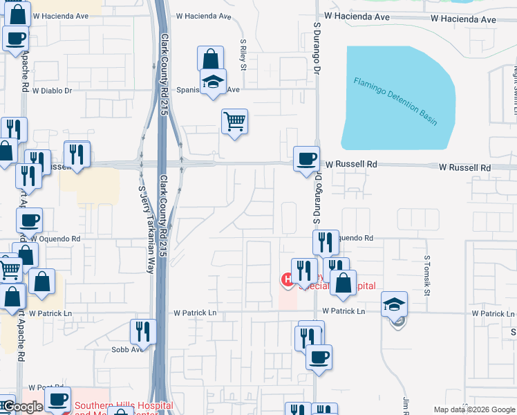 map of restaurants, bars, coffee shops, grocery stores, and more near 5854 Mia Skye Street in Las Vegas