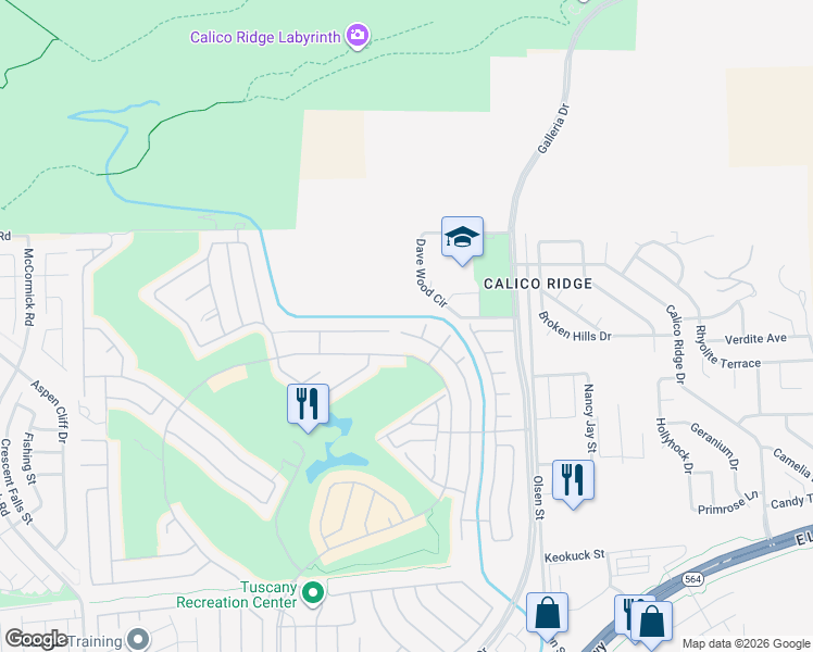 map of restaurants, bars, coffee shops, grocery stores, and more near 1128 Via Canale Drive in Henderson