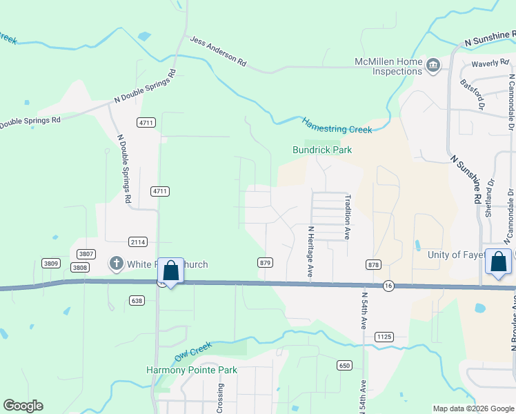map of restaurants, bars, coffee shops, grocery stores, and more near 5962 West Mecklin Street in Fayetteville