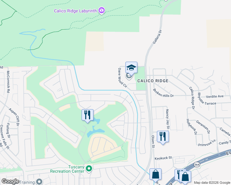 map of restaurants, bars, coffee shops, grocery stores, and more near 1128 Via Canale Drive in Henderson