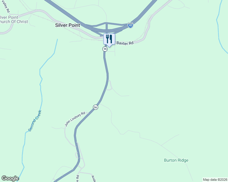 map of restaurants, bars, coffee shops, grocery stores, and more near 18030 Smithville Highway in Silver Point