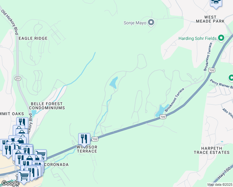 map of restaurants, bars, coffee shops, grocery stores, and more near 1017 Erin Lane in Nashville