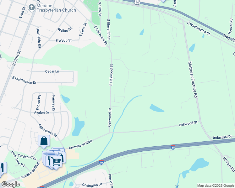 map of restaurants, bars, coffee shops, grocery stores, and more near 905 Hillman Lane in Mebane
