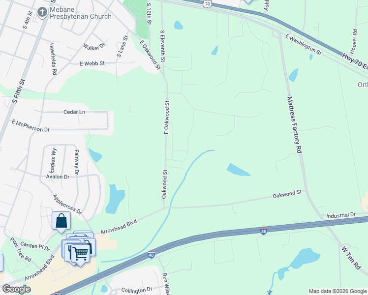 map of restaurants, bars, coffee shops, grocery stores, and more near 915 Hillman Lane in Mebane