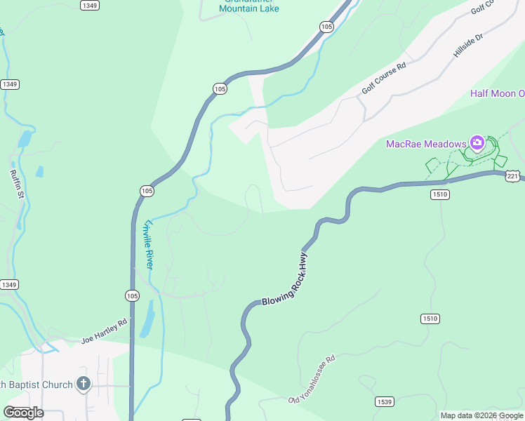 map of restaurants, bars, coffee shops, grocery stores, and more near 31 Royal Willie Lane in Linville