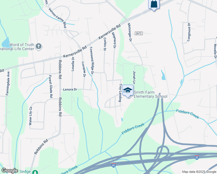 map of restaurants, bars, coffee shops, grocery stores, and more near 535 Corbin Street in Winston-Salem