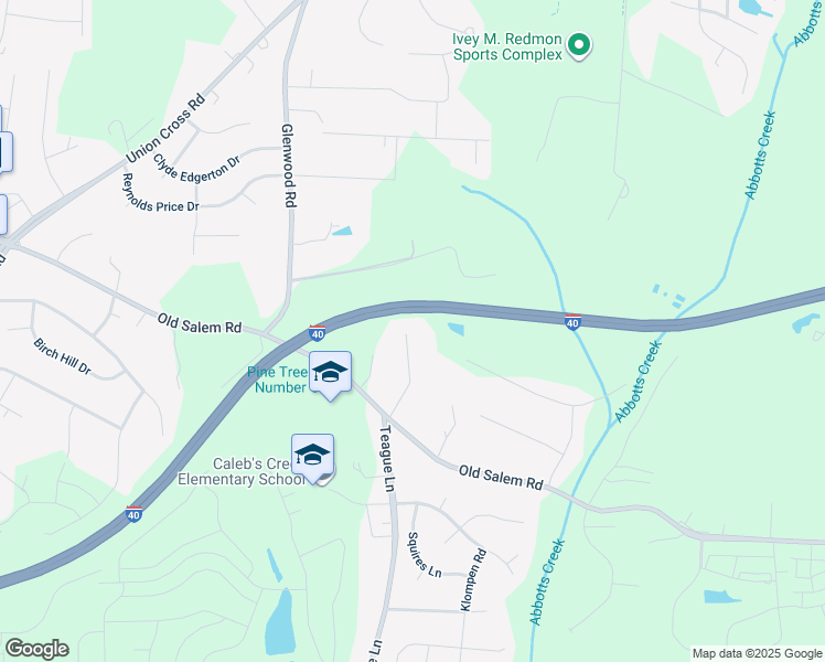 map of restaurants, bars, coffee shops, grocery stores, and more near 1700 Martinlake Road in Kernersville