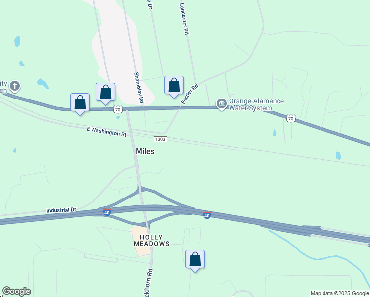 map of restaurants, bars, coffee shops, grocery stores, and more near 6116 East Washington Street in Mebane
