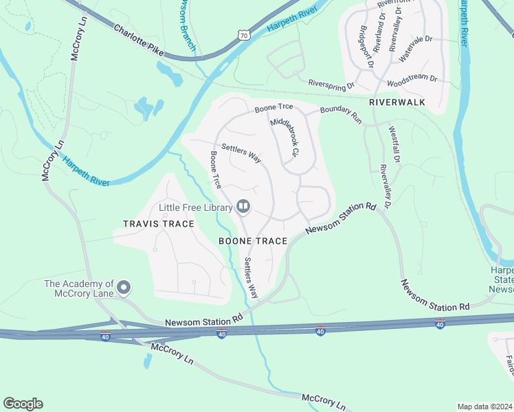 map of restaurants, bars, coffee shops, grocery stores, and more near 7232 Explorer Trail in Nashville