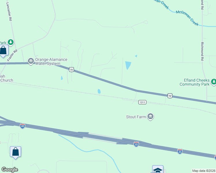 map of restaurants, bars, coffee shops, grocery stores, and more near 5300 U.S. 70 in Mebane