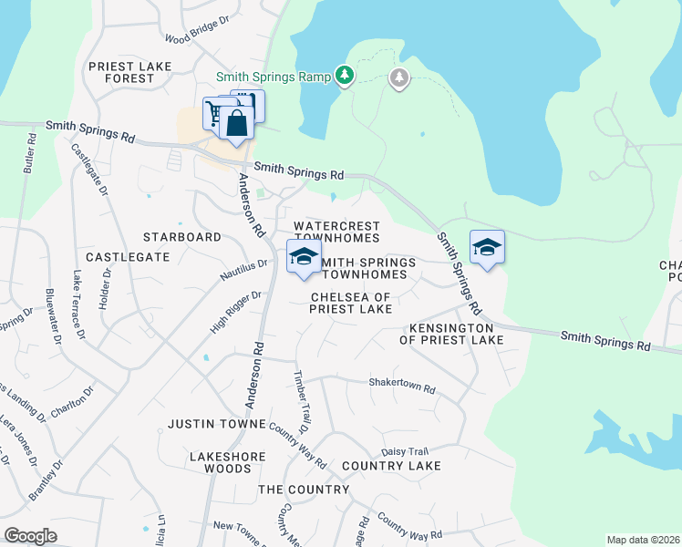 map of restaurants, bars, coffee shops, grocery stores, and more near 3405 Old Anderson Road in Nashville