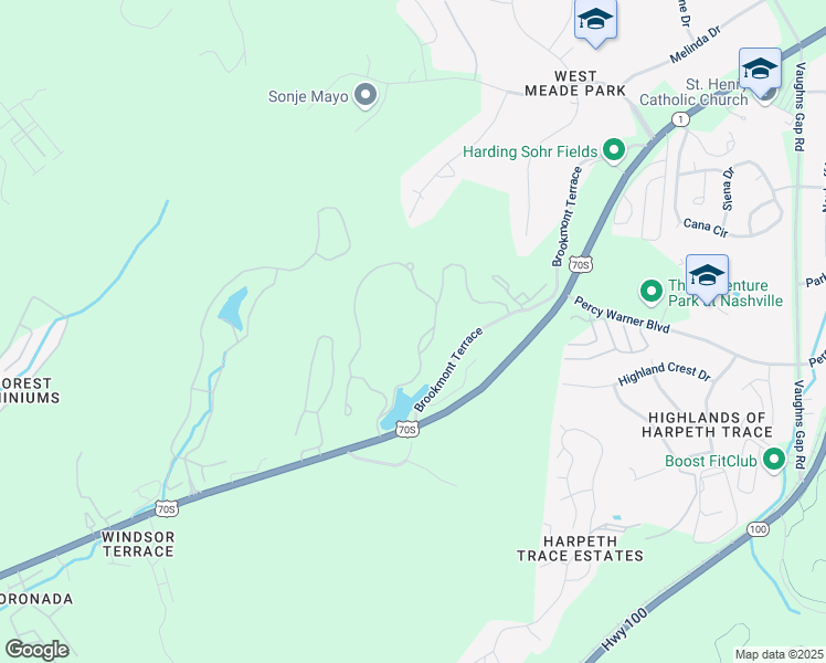 map of restaurants, bars, coffee shops, grocery stores, and more near 6800 Highway 70 South in Nashville