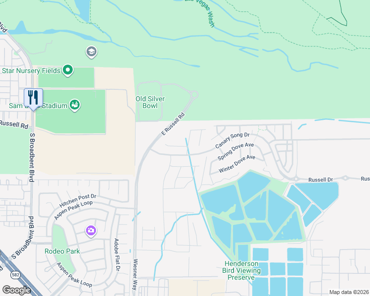 map of restaurants, bars, coffee shops, grocery stores, and more near 495 Golden Cardinal Avenue in Henderson