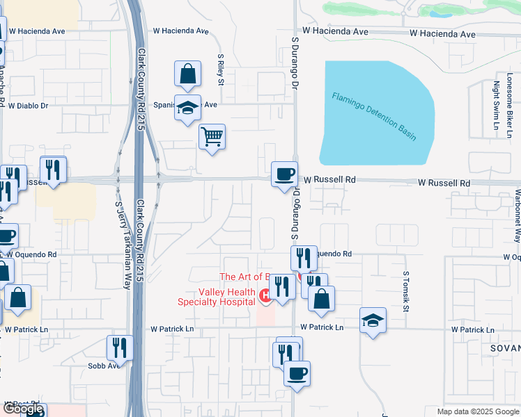 map of restaurants, bars, coffee shops, grocery stores, and more near 5777 CRENELLATED STREET in Las Vegas