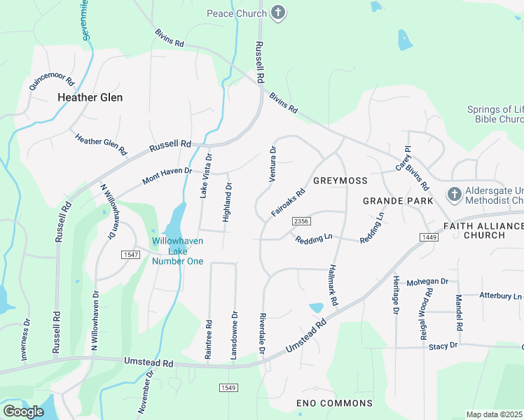 map of restaurants, bars, coffee shops, grocery stores, and more near 5310 Ventura Drive in Durham
