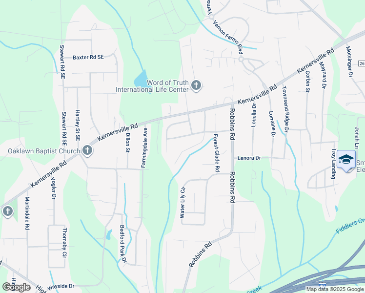map of restaurants, bars, coffee shops, grocery stores, and more near 242 Sedge Meadow Drive in Winston-Salem
