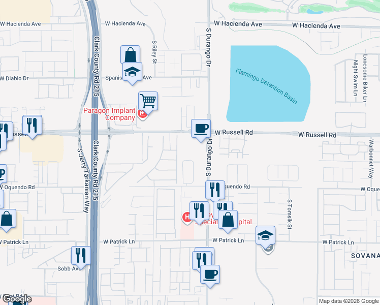 map of restaurants, bars, coffee shops, grocery stores, and more near 5764 Mia Skye Street in Las Vegas