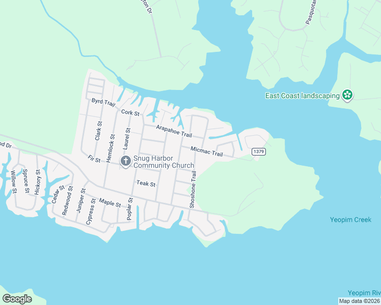map of restaurants, bars, coffee shops, grocery stores, and more near 100-114 Micmac Trail in Hertford