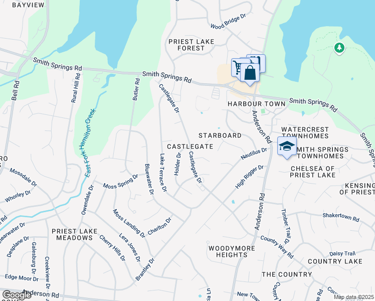 map of restaurants, bars, coffee shops, grocery stores, and more near 703 Holder Drive in Nashville