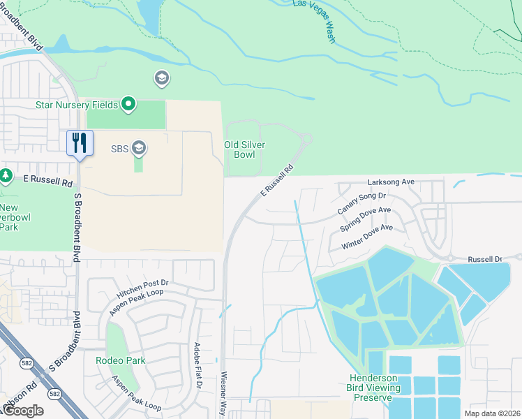 map of restaurants, bars, coffee shops, grocery stores, and more near 544 Red Lovebird Avenue in Henderson