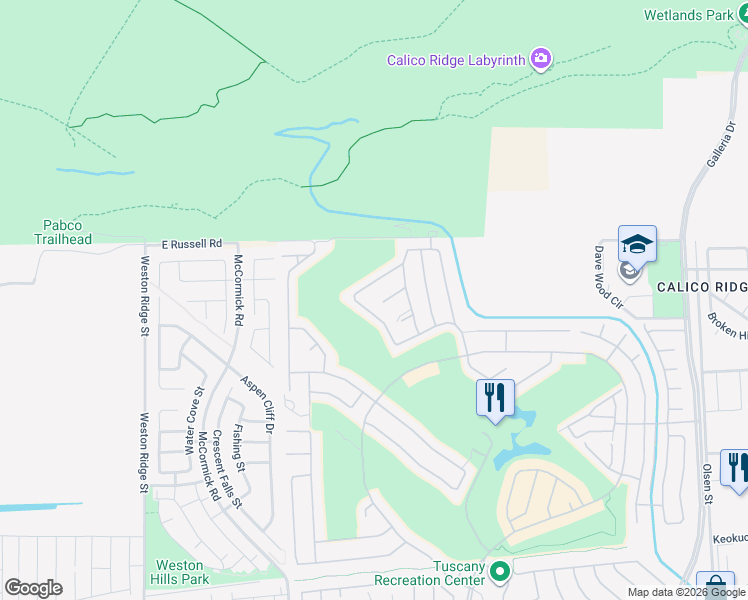 map of restaurants, bars, coffee shops, grocery stores, and more near 268 Via San Gabriella in Henderson