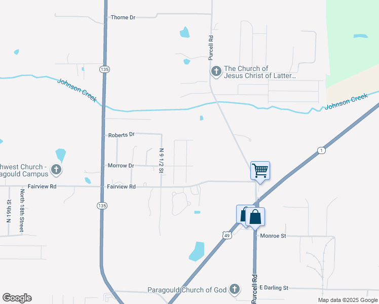 map of restaurants, bars, coffee shops, grocery stores, and more near 2107 1/2 N 8 1/2 St in Paragould