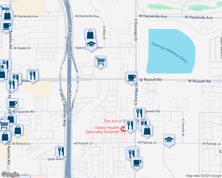 map of restaurants, bars, coffee shops, grocery stores, and more near 5760 Casa Branca Street in Las Vegas