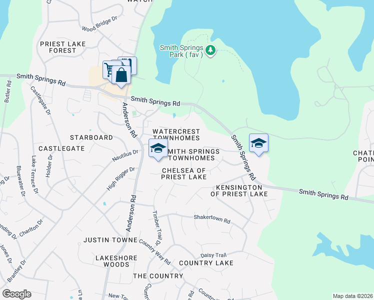 map of restaurants, bars, coffee shops, grocery stores, and more near 3405 Old Anderson Road in Nashville