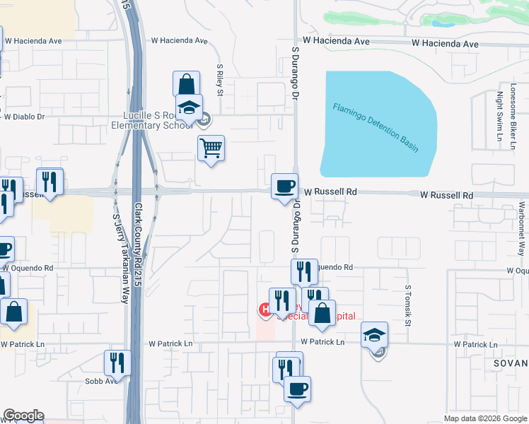 map of restaurants, bars, coffee shops, grocery stores, and more near 5764 Mia Skye Street in Las Vegas