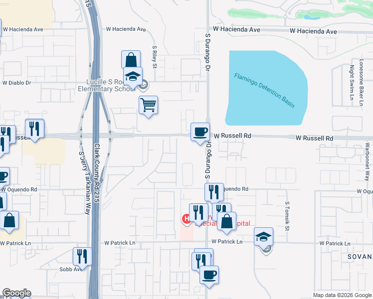 map of restaurants, bars, coffee shops, grocery stores, and more near 5764 Mia Skye Street in Las Vegas