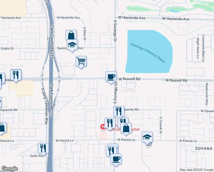 map of restaurants, bars, coffee shops, grocery stores, and more near 5764 Mia Skye Street in Las Vegas