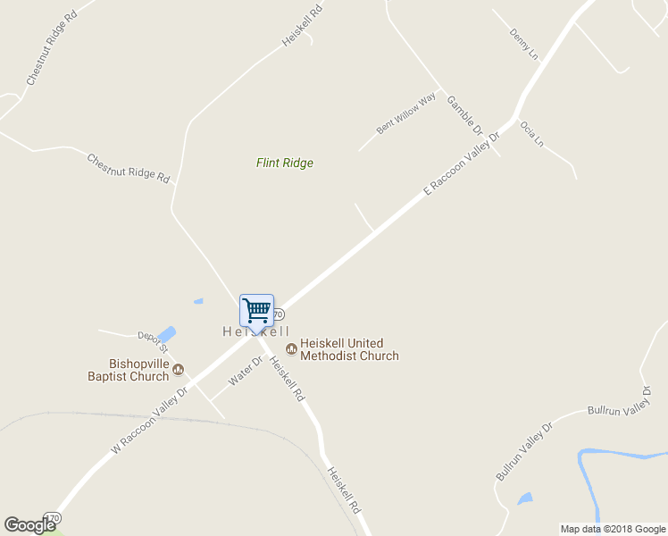 map of restaurants, bars, coffee shops, grocery stores, and more near 252 East Raccoon Valley Drive in Heiskell