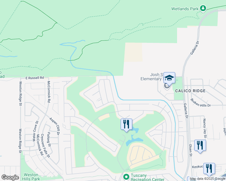 map of restaurants, bars, coffee shops, grocery stores, and more near 1124 Strada Cristallo in Henderson
