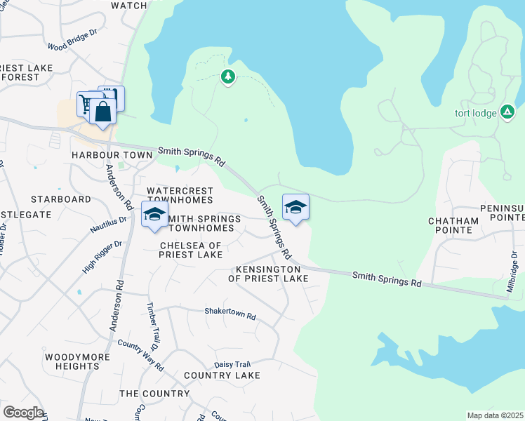 map of restaurants, bars, coffee shops, grocery stores, and more near 3093 Smith Springs Road in Nashville