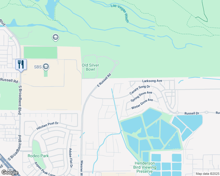 map of restaurants, bars, coffee shops, grocery stores, and more near 1134 Northern Cardinal Drive in Henderson