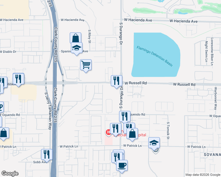 map of restaurants, bars, coffee shops, grocery stores, and more near 5764 Mia Skye Street in Las Vegas