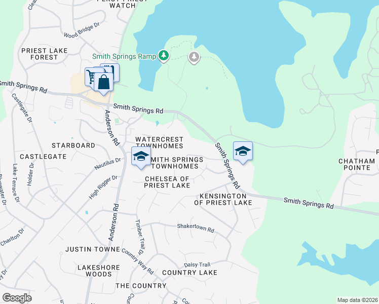 map of restaurants, bars, coffee shops, grocery stores, and more near 3401 Anderson Road in Nashville