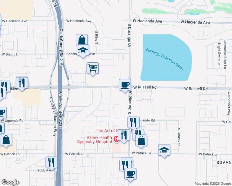 map of restaurants, bars, coffee shops, grocery stores, and more near 5764 Mia Skye Street in Las Vegas