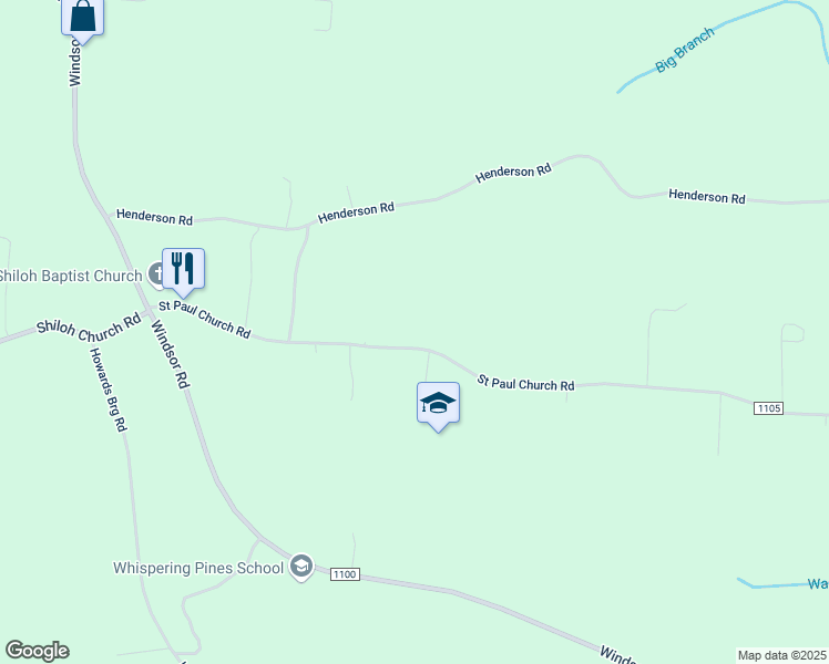 map of restaurants, bars, coffee shops, grocery stores, and more near 5316 Saint Paul Church Road in Hamptonville