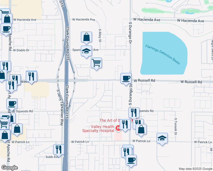 map of restaurants, bars, coffee shops, grocery stores, and more near 5760 Casa Branca Street in Las Vegas