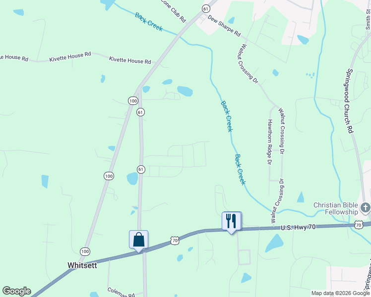 map of restaurants, bars, coffee shops, grocery stores, and more near 533 Nc 61 South in Whitsett