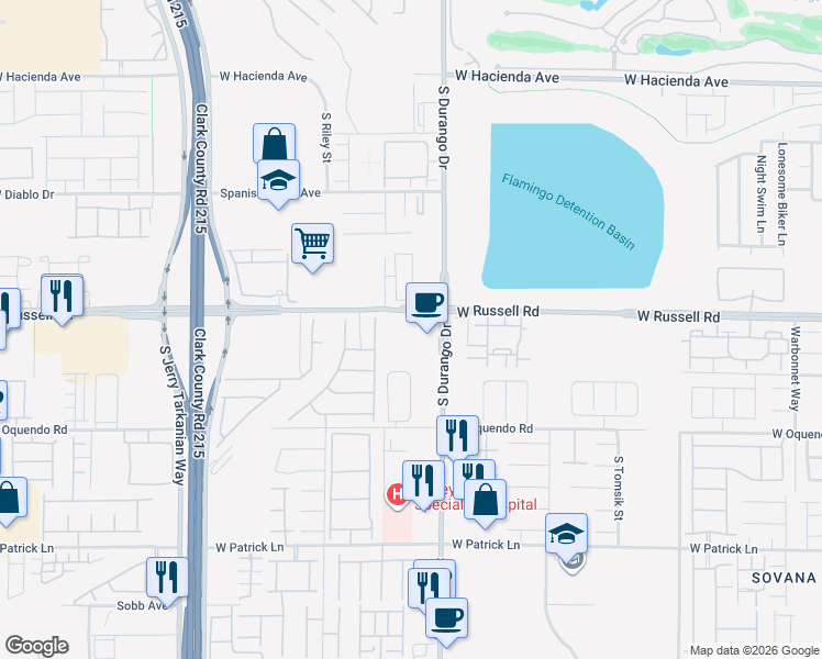 map of restaurants, bars, coffee shops, grocery stores, and more near 5726 WHIMSICAL STREET in Las Vegas