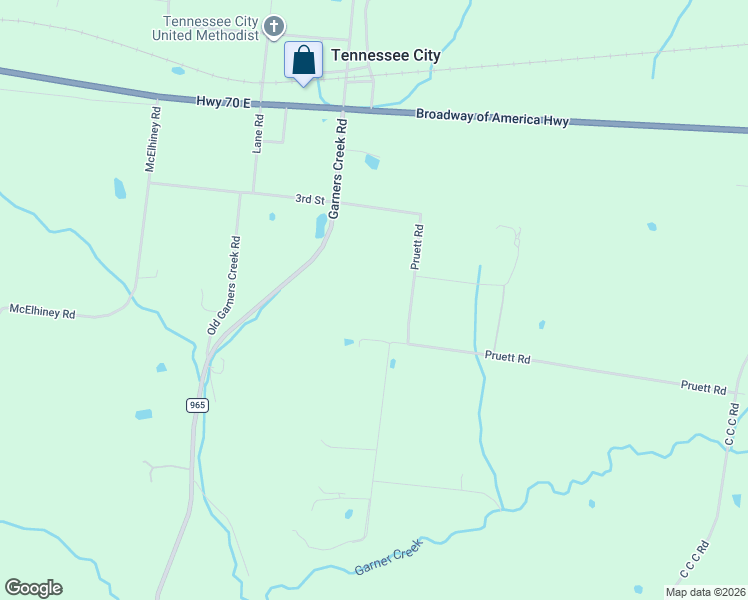map of restaurants, bars, coffee shops, grocery stores, and more near Priutt Street in Dickson