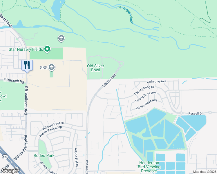 map of restaurants, bars, coffee shops, grocery stores, and more near 524 Red Lovebird Avenue in Henderson